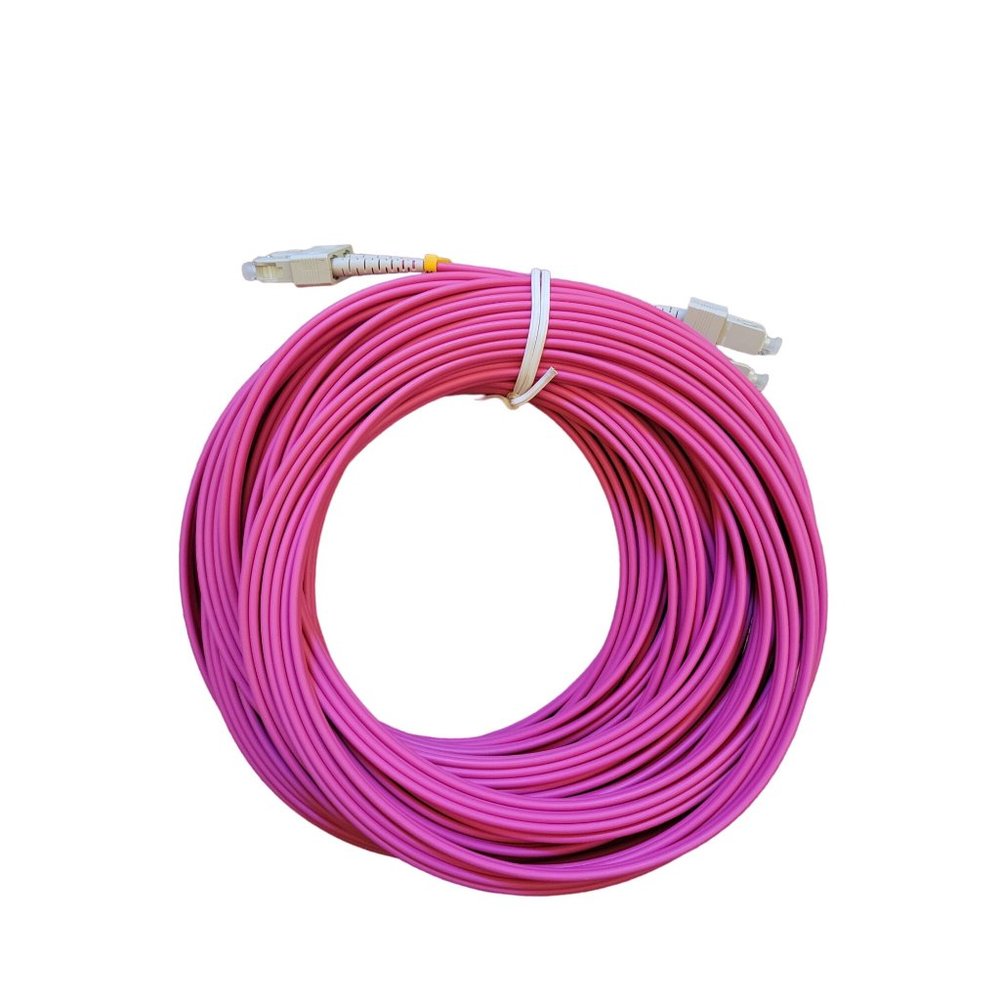 30M/99FT SC/UPC to SC/UPC MM OM4 DX LSZH 3.0mm Indoor Fiber Optic Patch Cord